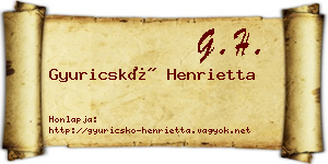 Gyuricskó Henrietta névjegykártya