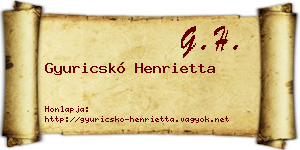 Gyuricskó Henrietta névjegykártya