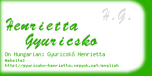 henrietta gyuricsko business card