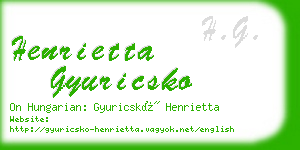 henrietta gyuricsko business card
